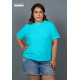 WOMENS PLUS T-SHIRT-SKY BLUE-DWP 50001 